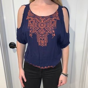 Blue Flowy Top